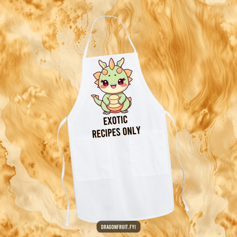 Funny Dragonfruit Pride Apron: A smiling dragonfruit with seeds for eyes beams with pride, perfect for humorous cooking.
