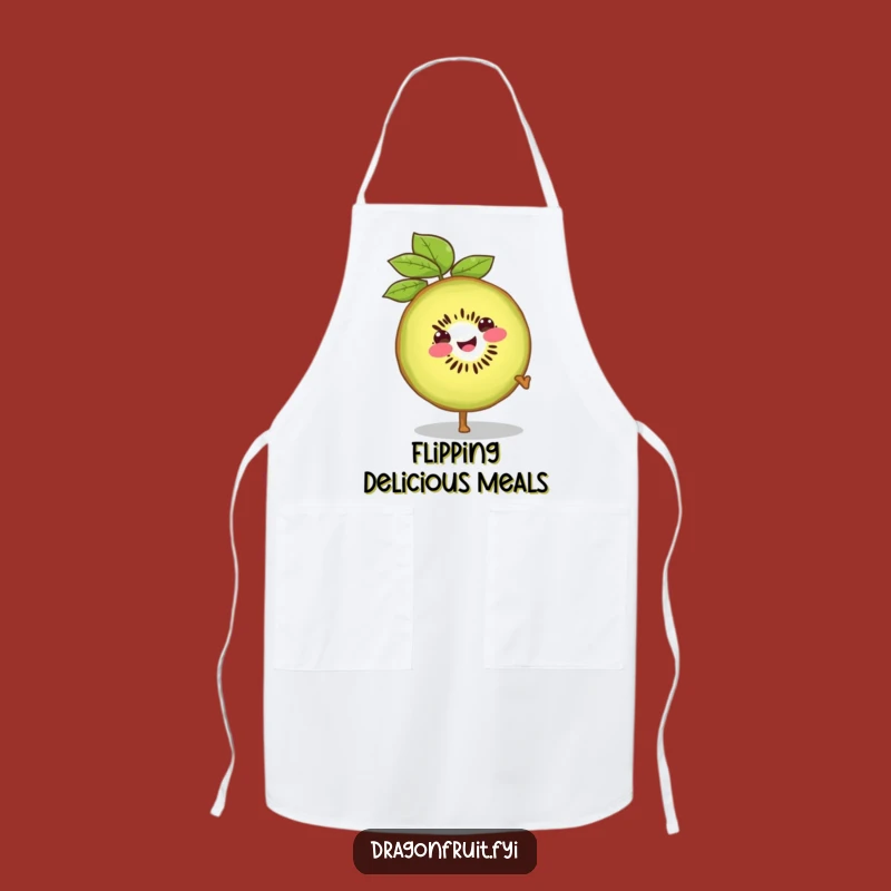 Funny Smiling Kiwi Slice Apron: Hilarious Kitchen Wear for Active Cooks