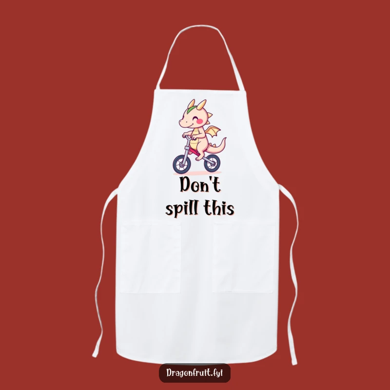 Funny Dragonfruit Unicycle Apron: Hilarious Kitchen Wear for Culinary Daredevils