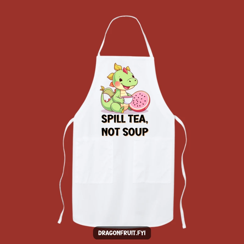 Funny Happy Dragonfruit Tea Party Apron - Cute and Hilarious Kitchen Wear