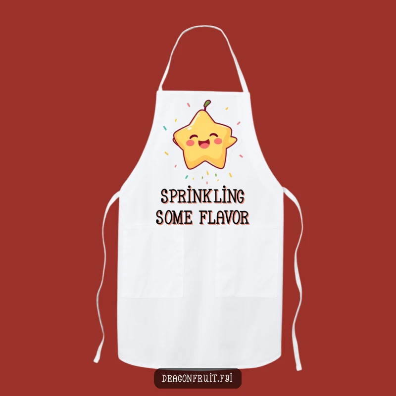 Funny Starfruit Sprinkle Apron: Cook with Joy in this Comedic Fruit Kitchen Accessory
