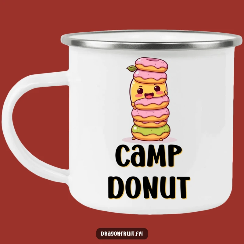 Funny Mango Donuts Camping Mug: Adventure with Hilarious Treat Art