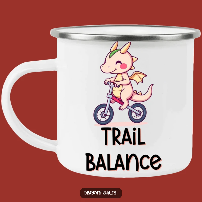 Funny Dragonfruit Unicycle Camping Mug: Adventure Fuel with Hilarious Balance