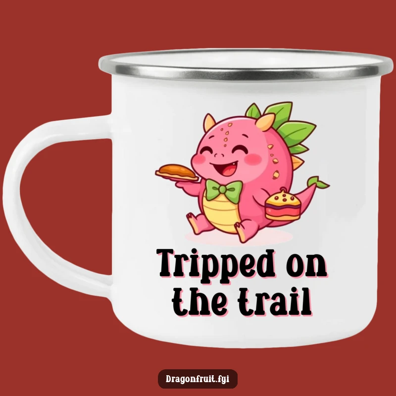 Funny Tripping Dragonfruit Camping Mug: Hilarious Outdoor Clumsy Gift