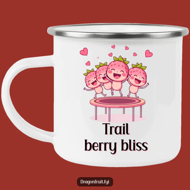 Funny Raspberry Trampoline Camping Mug - Hilarious Bouncing Berry Drinkware for Outdoors