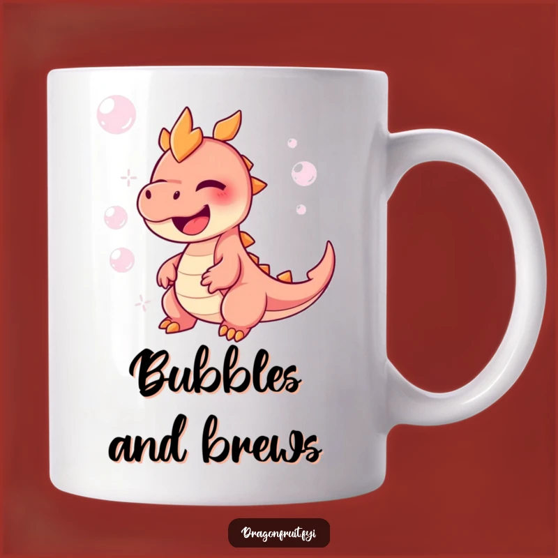 Funny Dragonfruit Giggles Mug: Joyful Bubbles Character Gift for Happy People