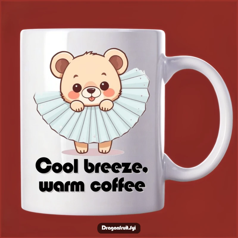 Funny Bear Cub Fan Mug - Cheerful Cub Hiding for a Hilarious Morning Brew Gift