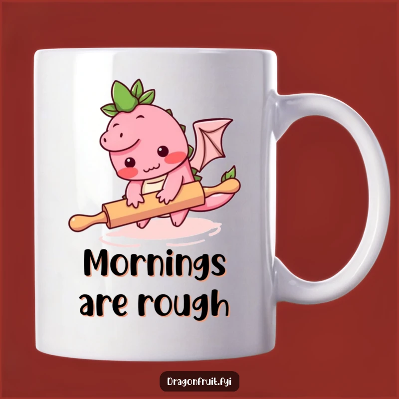 Funny Blushing Dragonfruit Rolling Pin Fail Mug: Hilarious Kitchen Gift for Bakers