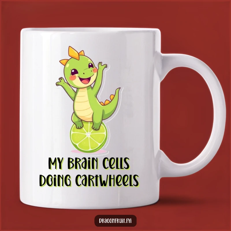 Funny Dragonfruit & Lime Handstand Mug: A Hilarious Fruit Yoga Gift for Laugh Lovers