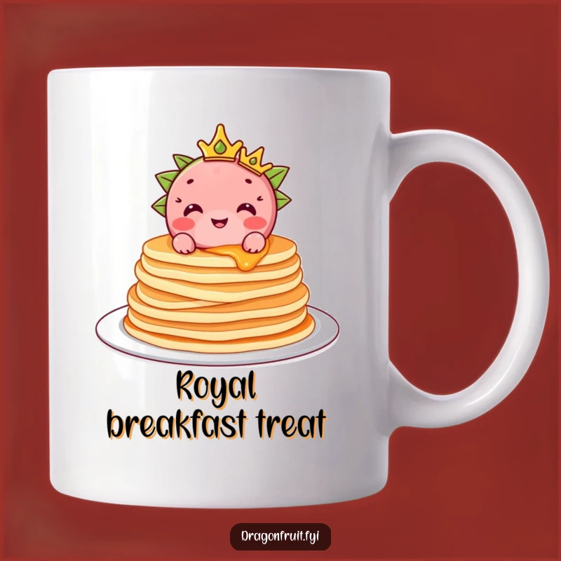Funny Dragonfruit Pancake Mug: Royal Breakfast Treat Gift, Hilarious Delight Mug