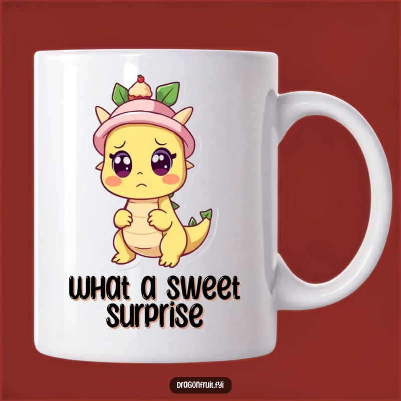 Funny Dragonfruit Surprise Mug: Shocked Fruit's Cupcake Magic, The Ultimate Funny Gift for Sweet Surprise Lovers