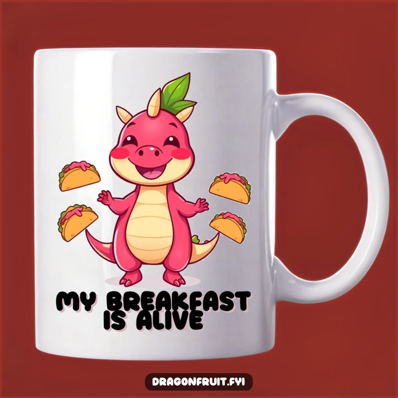 Funny Dragonfruit Taco Juggling Mug: The Perfect Humorous Gift for Fruit Lovers