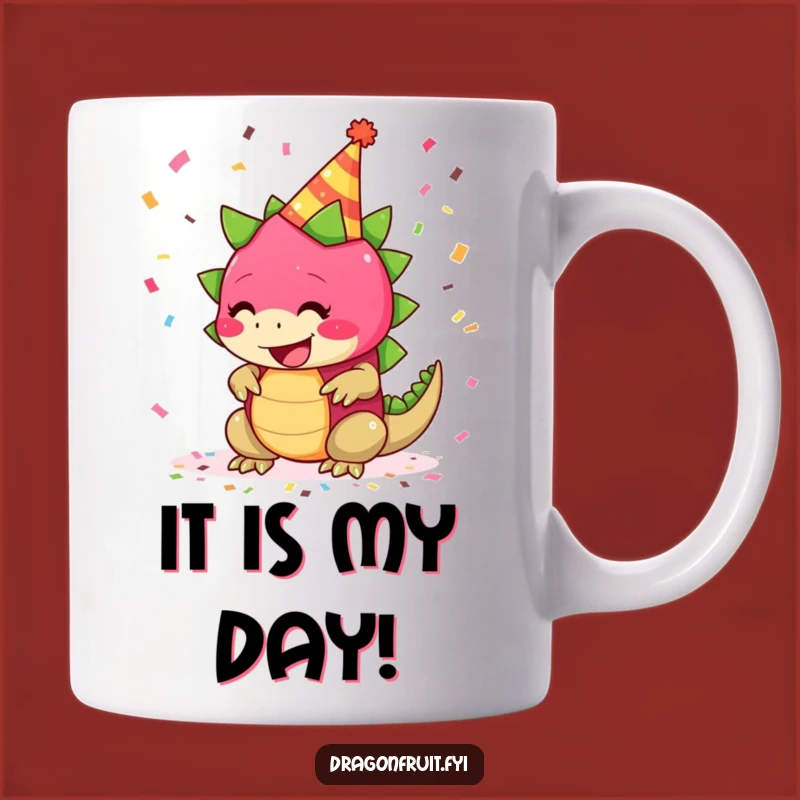 Funny Giggling Dragonfruit Party Mug: Celebrate with Fruit Fun
