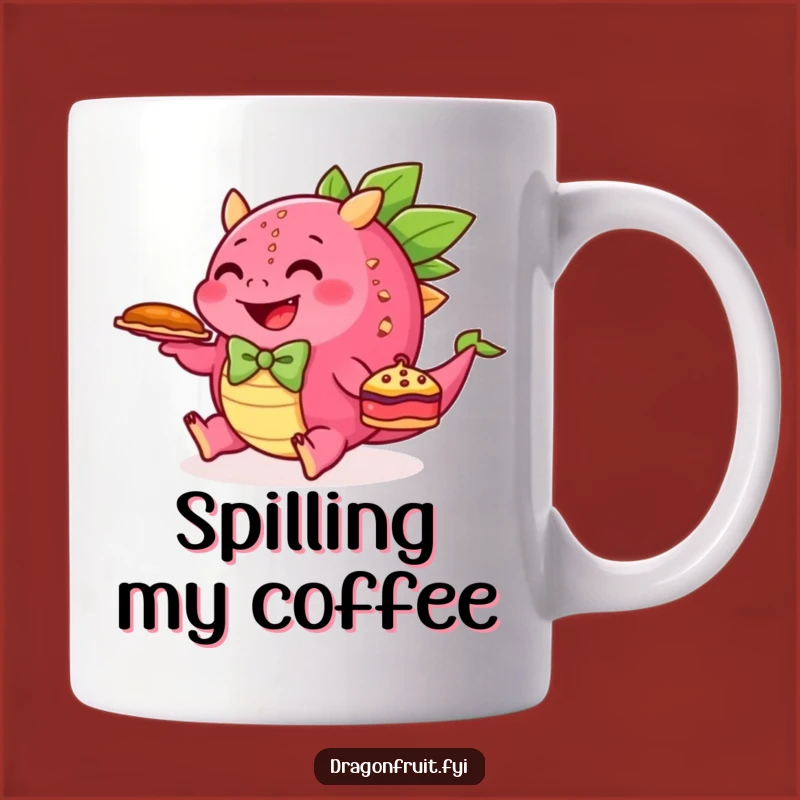 Funny Tripping Dragonfruit Mug: Hilarious Clumsy Chef Gift for Him