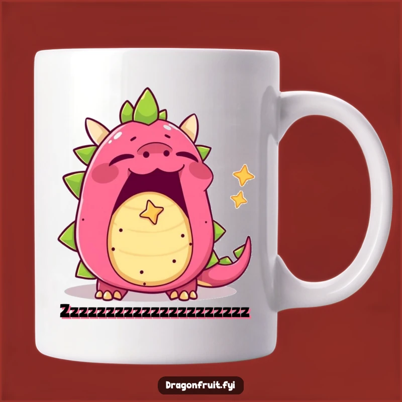 Funny Yawning Dragonfruit Mug - Sleepy Star Bubble Delight Gift!