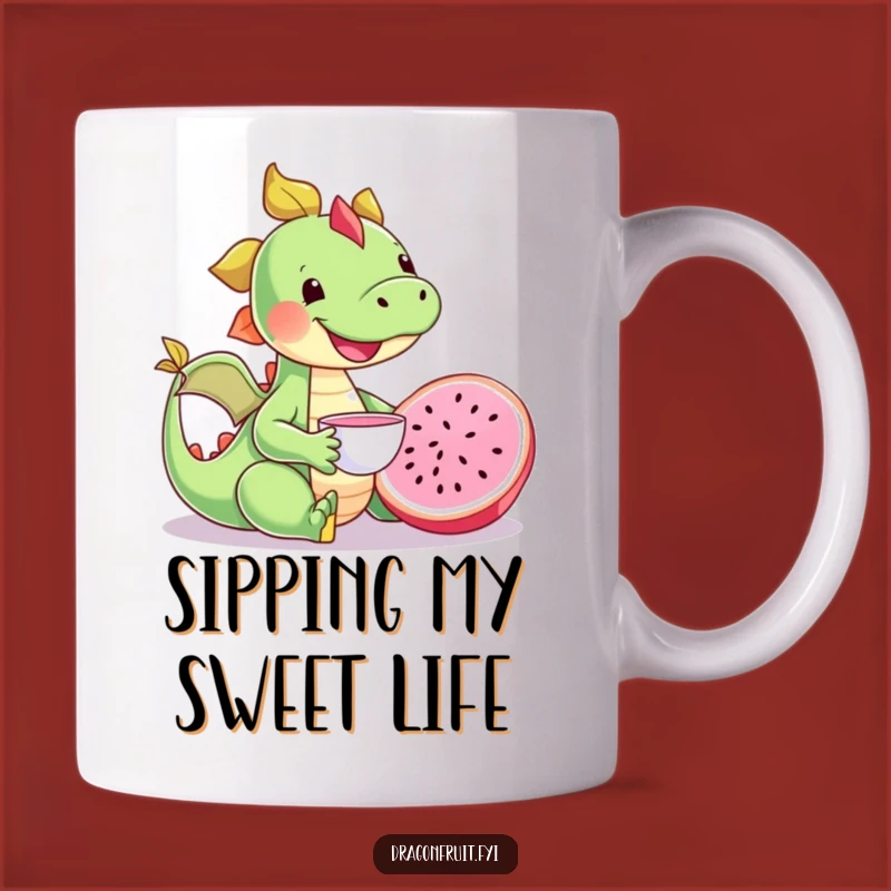 Funny Happy Dragonfruit Tea Party Mug - Adorable and Hilarious Fruit Lover Gift