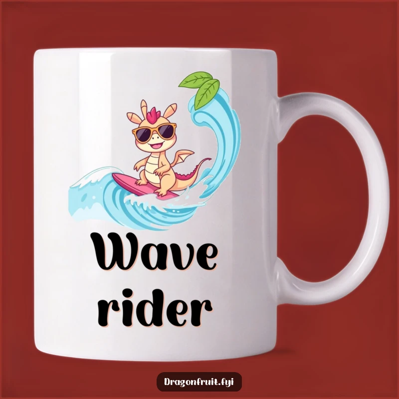 Funny Dragonfruit Surfer Mug: Cool Vibes Tropical Gift for Chill People