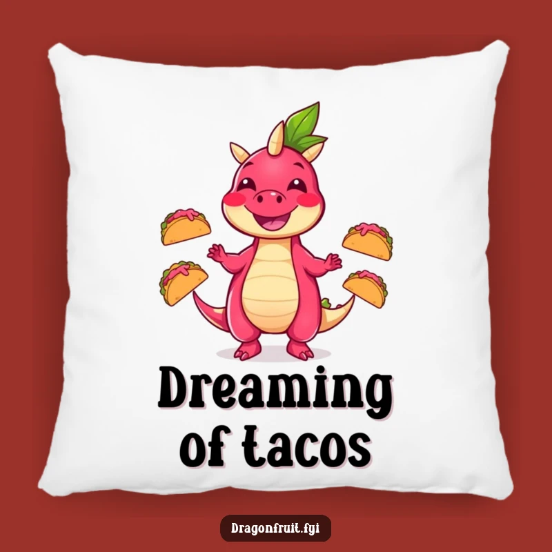 Funny Dragonfruit Taco Juggling Pillow: Cozy and Humorous Decor Accent Gift