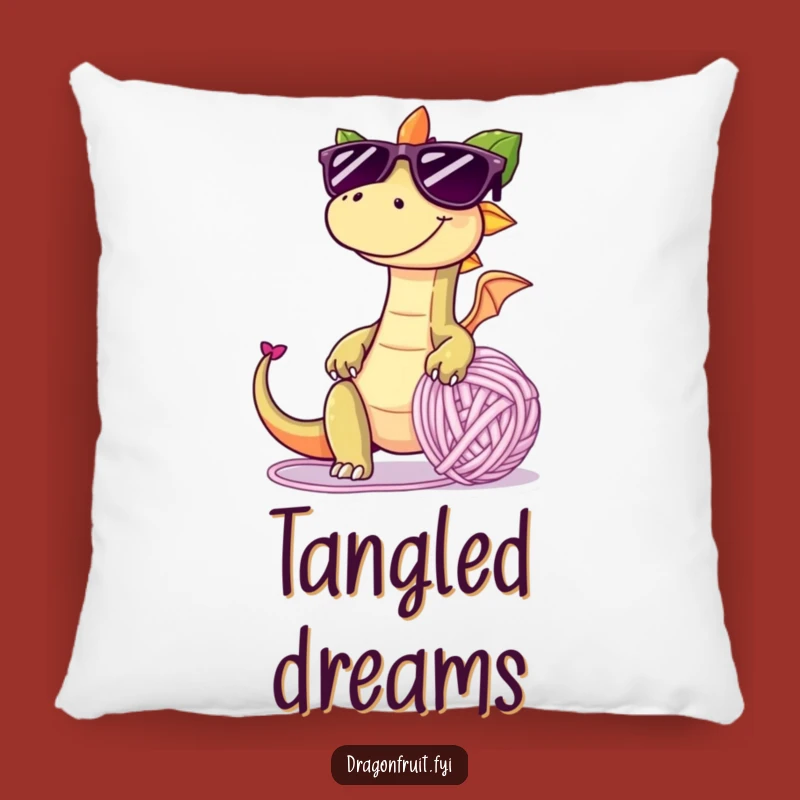 Funny Dragonfruit Yarn Ball Pillow: Cozy Mischievous Humor, Cute Funny Gift