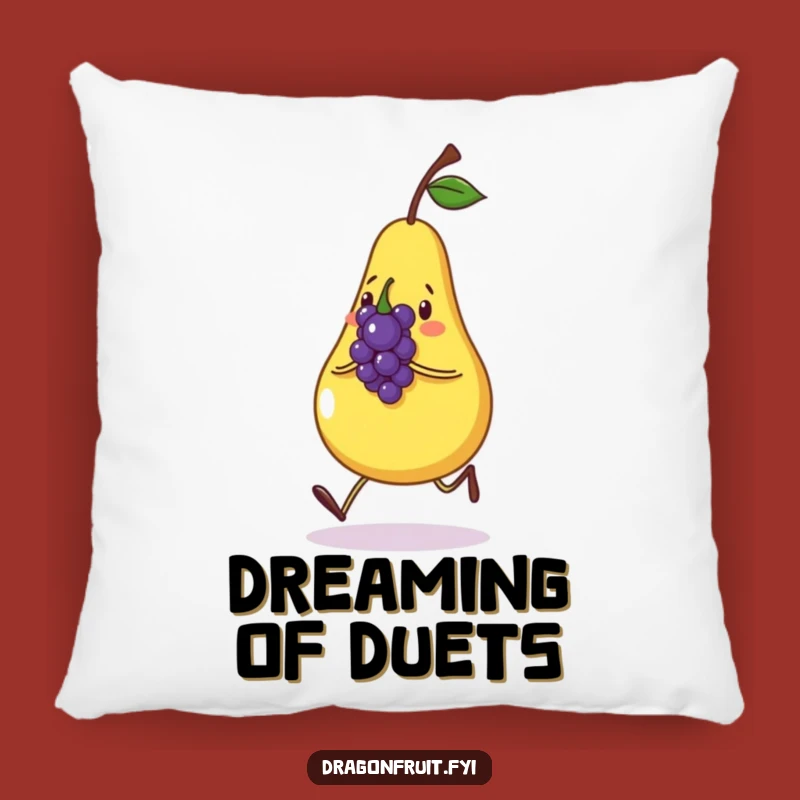 Funny Pear & Grape Pillow: Cheerful Characters Cozy Fruit Accent Gift