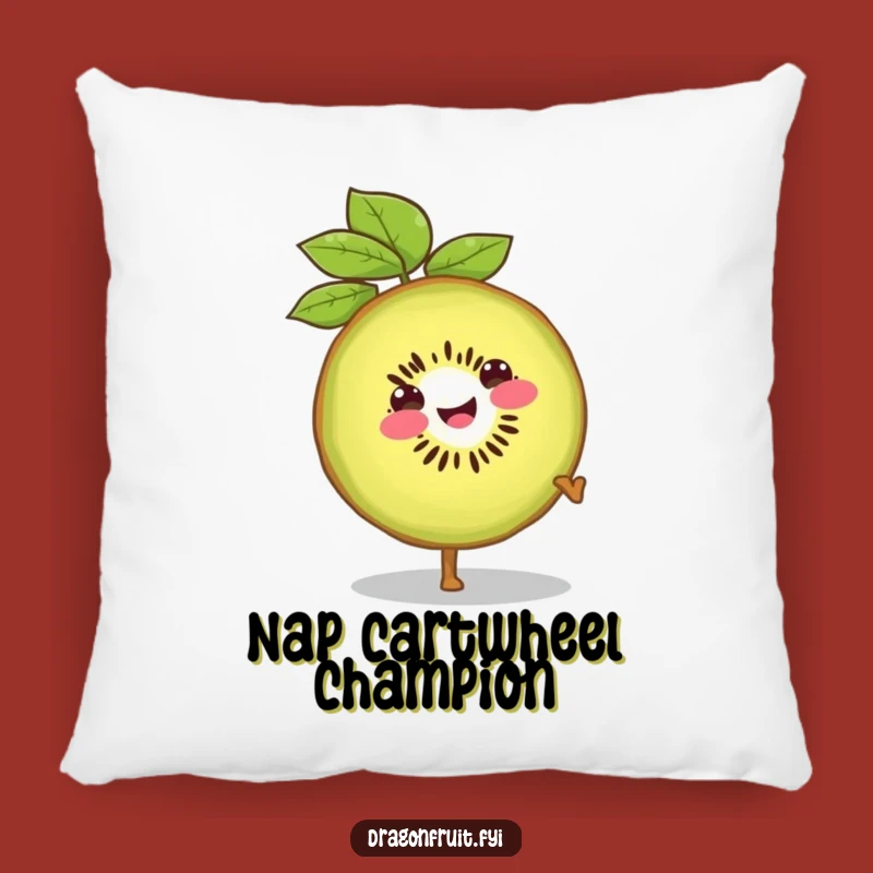 Funny Smiling Kiwi Slice Pillow: Soft & Hilarious Comfort with Energy