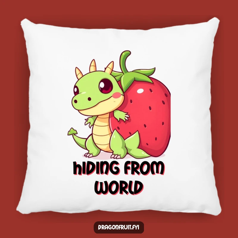 Funny Startled Dragonfruit Pillow: Cozy and Humorous Hiding Decor Gift