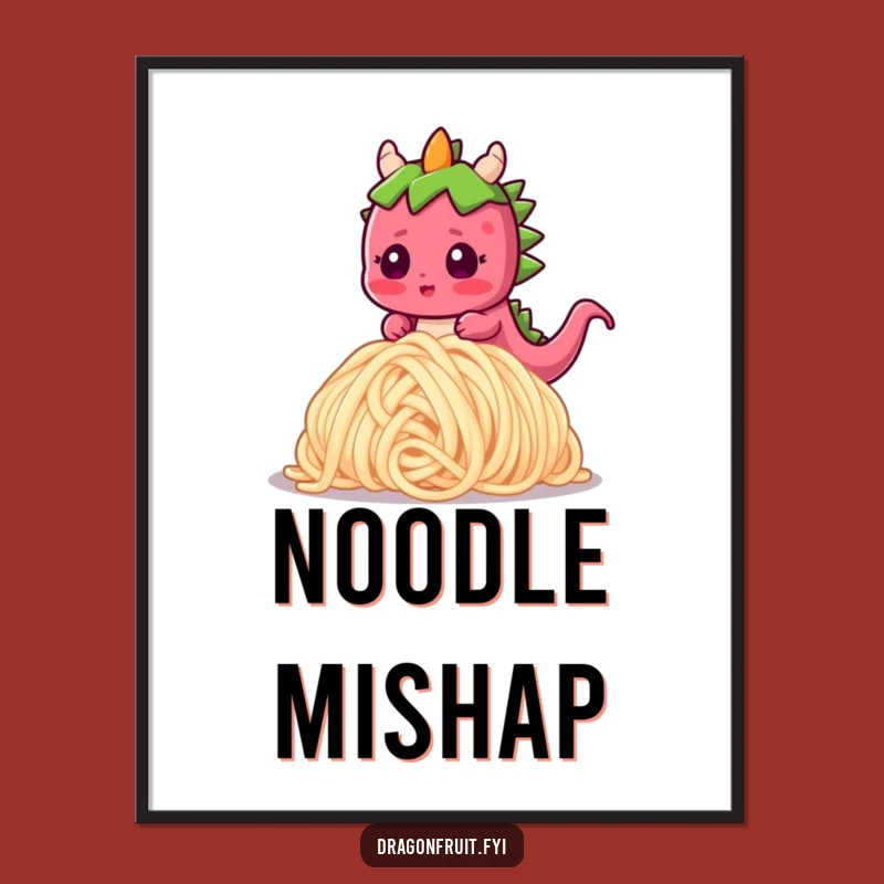 Funny Dragonfruit Noodle Trip Digital Art: Instant Laughs for Your Walls
