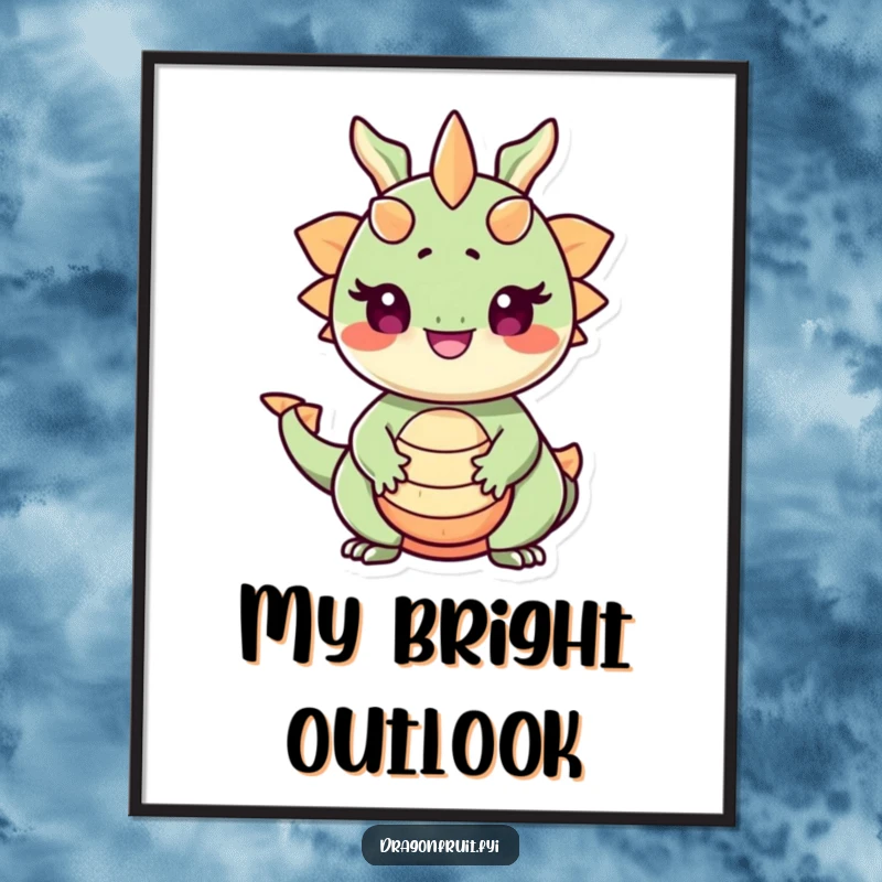 Funny Dragonfruit Pride Digital Art: A smiling dragonfruit with seeds for eyes beams with pride, offering vibrant and humorous wall decor.