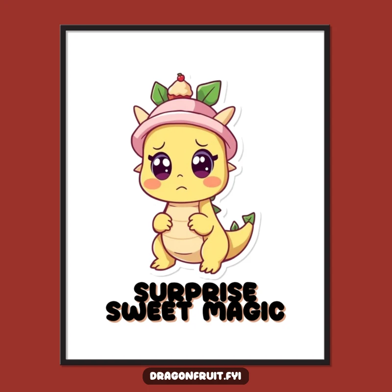 Funny Dragonfruit Surprise Digital Art: High-Resolution Image of Magical Reveal, A Unique Funny Gift for Art Lovers