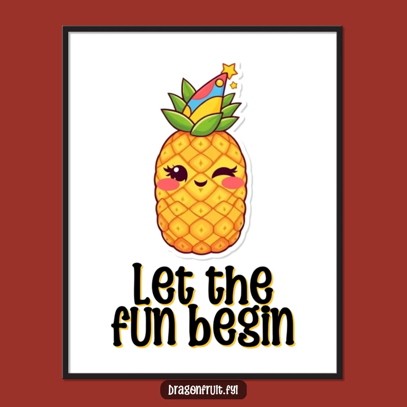 Funny Starry Pineapple Digital Art: Winking & Hilarious Printable Decor