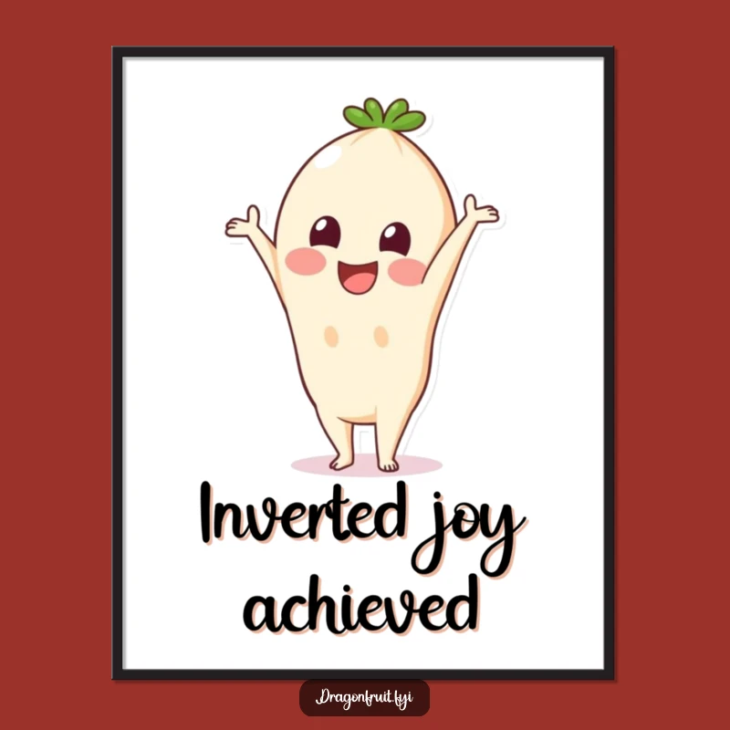 Funny Pitaya Handstand Digital Art: Instant Laughs with this Comedic Fruit Character Download