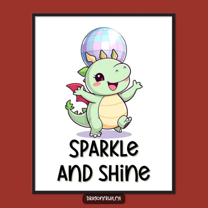 Funny Disco Dragonfruit Digital Art: Instant Party Vibes for Your Space