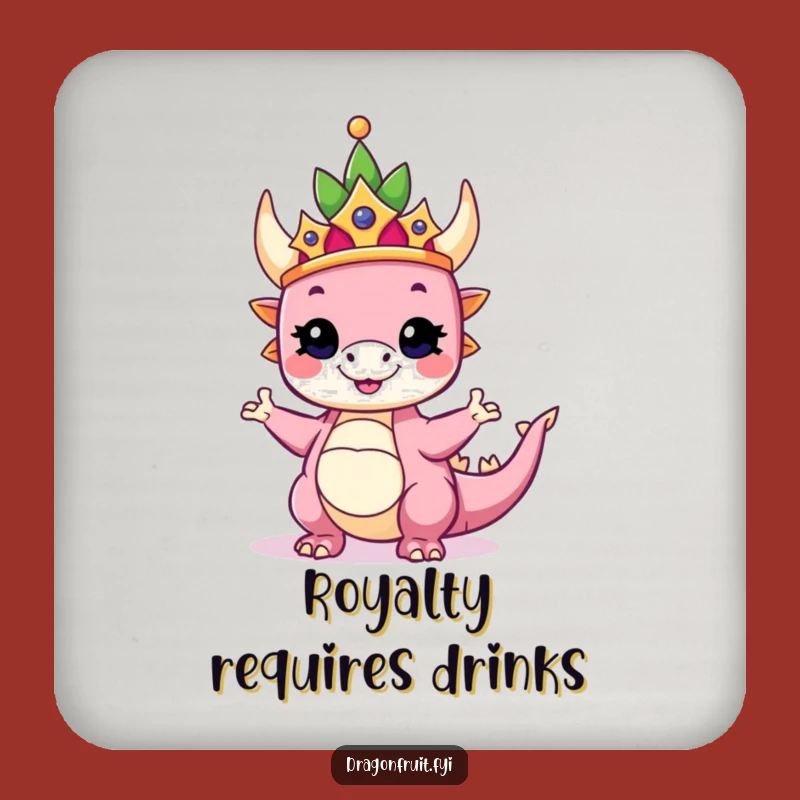 Funny Crowned Dragonfruit Coaster: Protect Surfaces with Regal Fun!