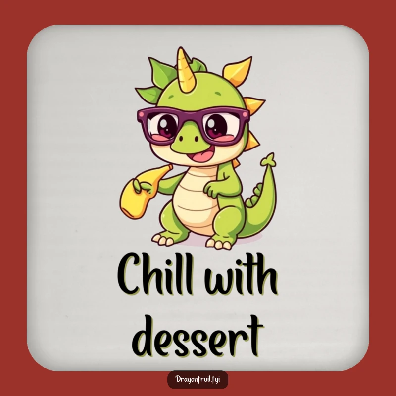 Funny Dragonfruit Glasses Coaster: Protect Surfaces with Humor