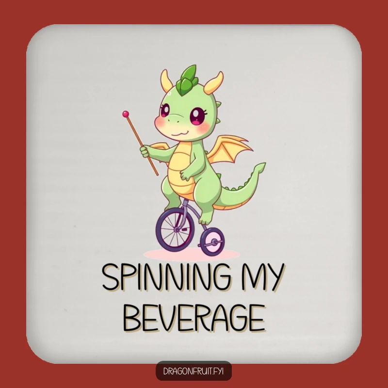 Funny Dragonfruit Unicycle Coaster - Sip with Circus Style Gift!