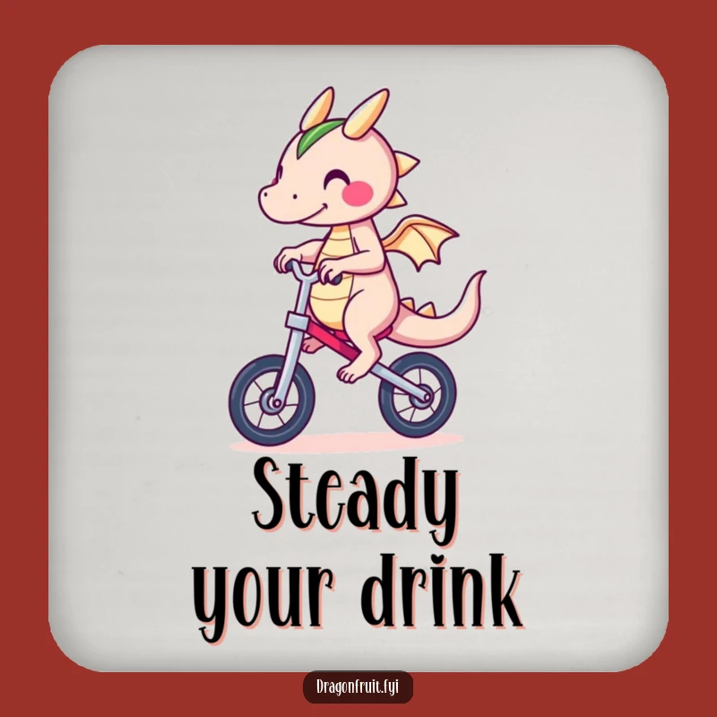 Funny Dragonfruit Unicycle Drink Coaster: Protect Surfaces with Comical Stability