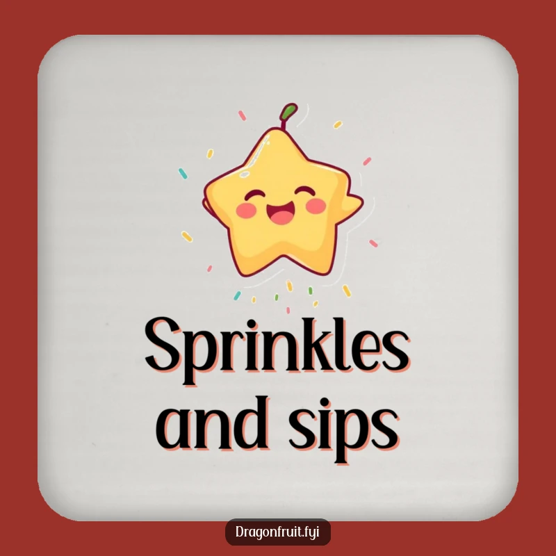 Funny Starfruit Sprinkle Drink Coaster: Protect Surfaces with this Comedic Fruit Art