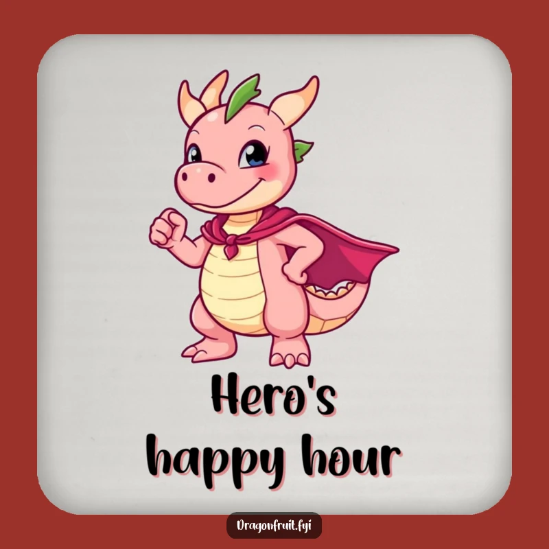 Funny Dragonfruit Hero Drink Coaster: Protect Surfaces with Awkward Style
