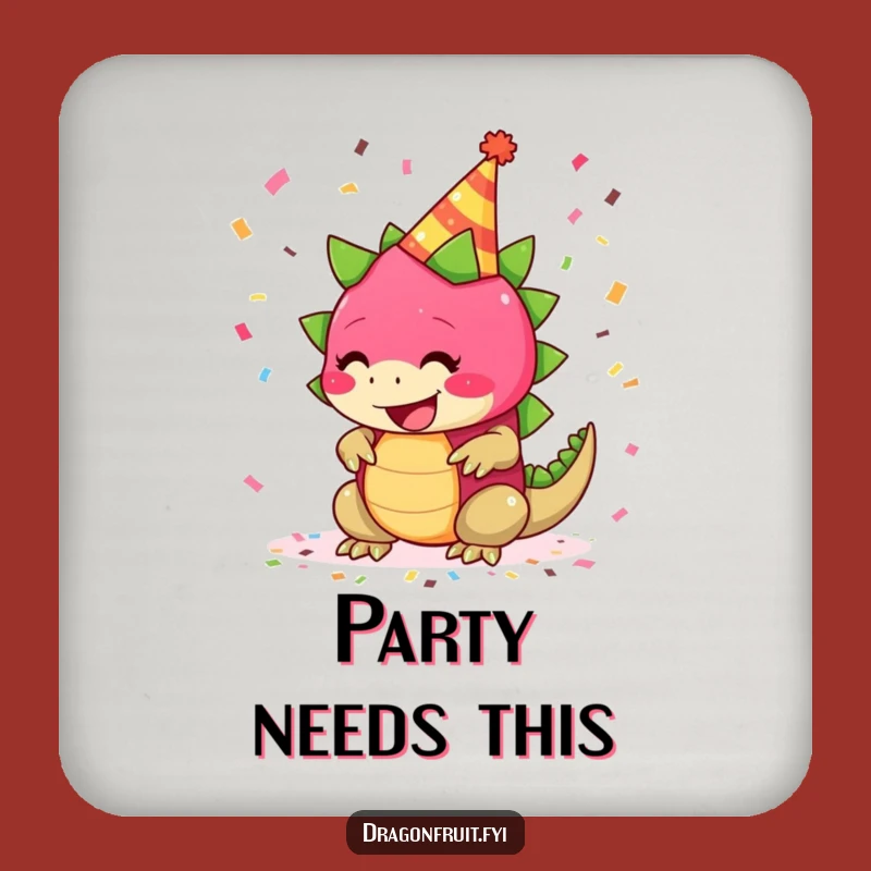 Funny Giggling Dragonfruit Coaster: Party Protection with Flair