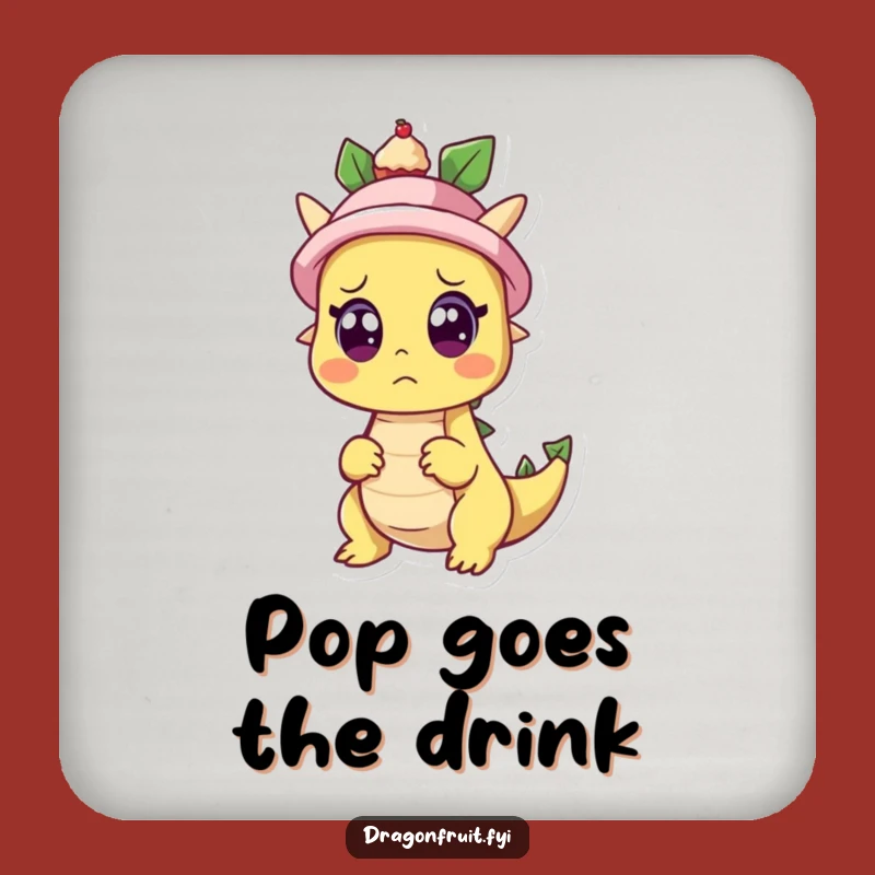 Funny Dragonfruit Surprise Coasters: Protect Surfaces with Shocked Fruit's Magic, A Set of Funny Gifts