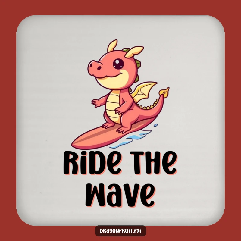 Funny Giggling Dragonfruit Coaster: Tropical Surf Decor Drink Protection Gift