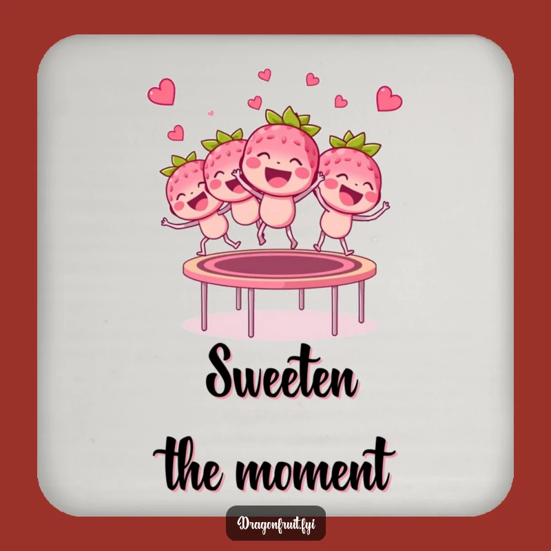 Funny Raspberry Trampoline Coaster - Hilarious Bouncing Berry Protection for Tables