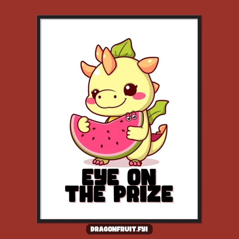 Funny Dragonfruit Poster: Googly Eyed Fruit Art, Hilarious Tropical Decor