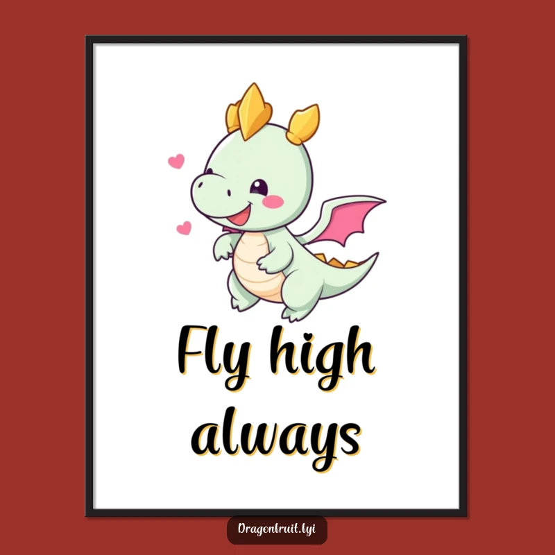 Funny Dragonfruit Flight Poster: Vibrant Tropical Wall Art for a Cheerful Space