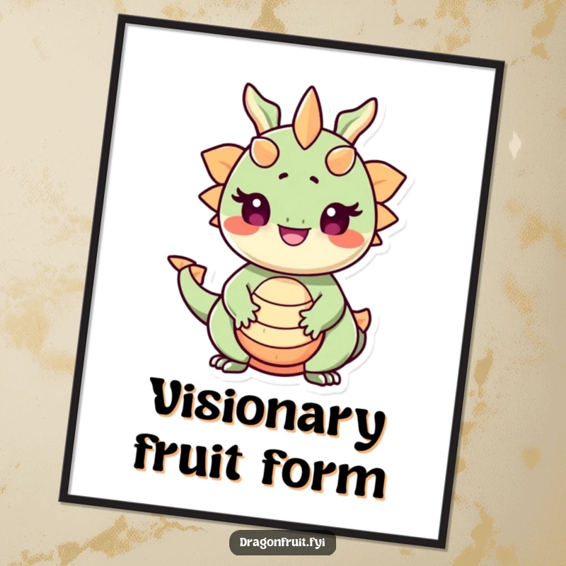 Funny Dragonfruit Pride Poster: A smiling dragonfruit with seeds for eyes beams with pride, creating vibrant and humorous wall art.