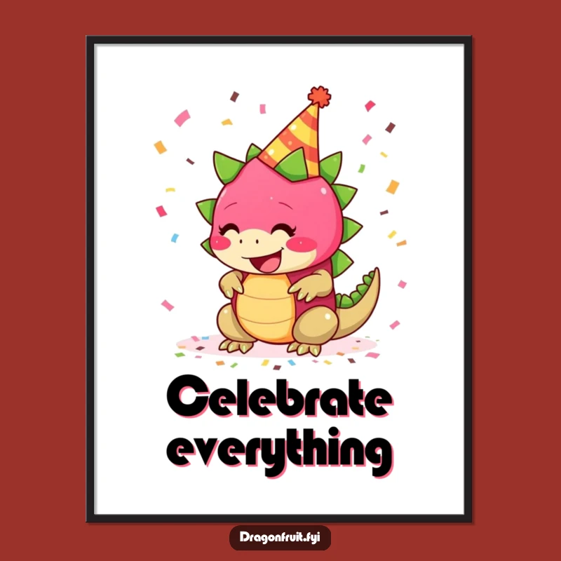 Funny Giggling Dragonfruit Poster: Celebrate Life with Art