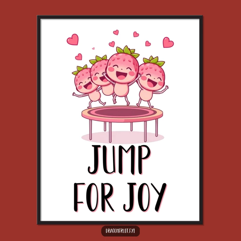 Funny Giggling Raspberry Poster - Hilarious Bouncing Berry Art for a Cheerful Space