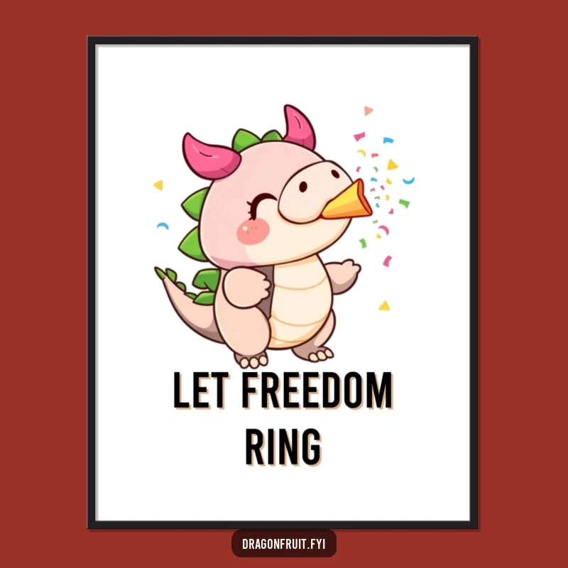 Funny Dragonfruit Confetti Poster - Vibrant Party Wall Art Gift!