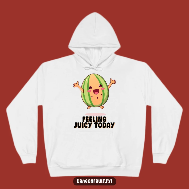 Funny Leaping Watermelon Wedge Hoodie - Cozy & Hilarious Fruit Apparel for Cool Days