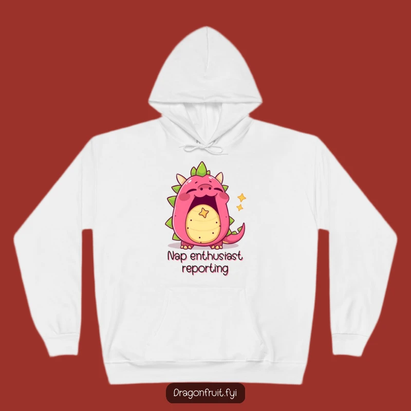 Funny Yawning Dragonfruit Hoodie - Cozy Sleepy Vibes Gift!